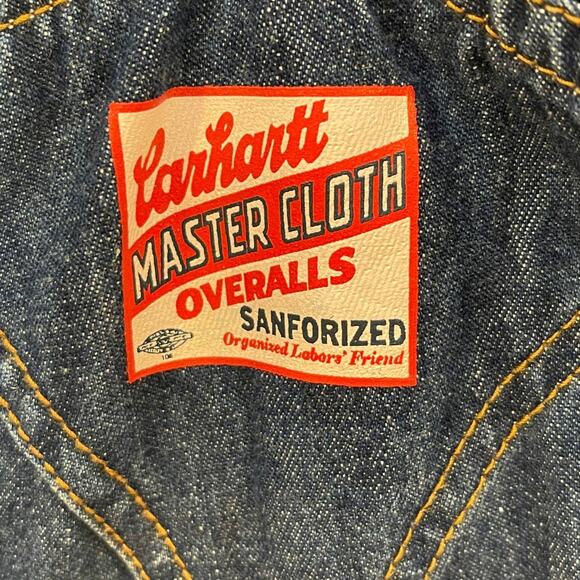CARHARTT Sanforized Master Cloth Denim Bib Overalls Size: 6 - Picture 5 of 7